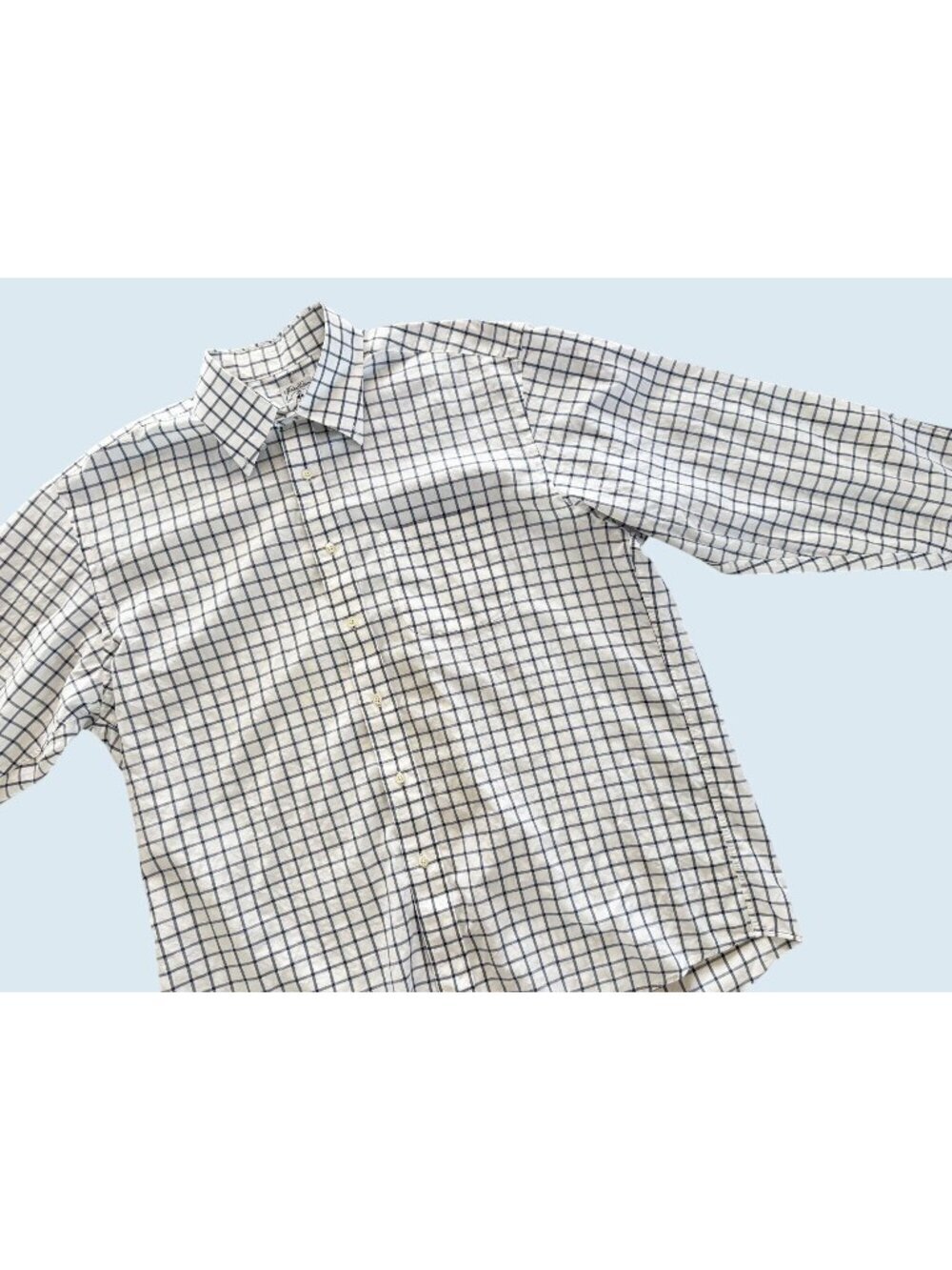 BROOKS BROTHERS Vintage 90s Window Pane Pattern Dress Button Shirt Sz L